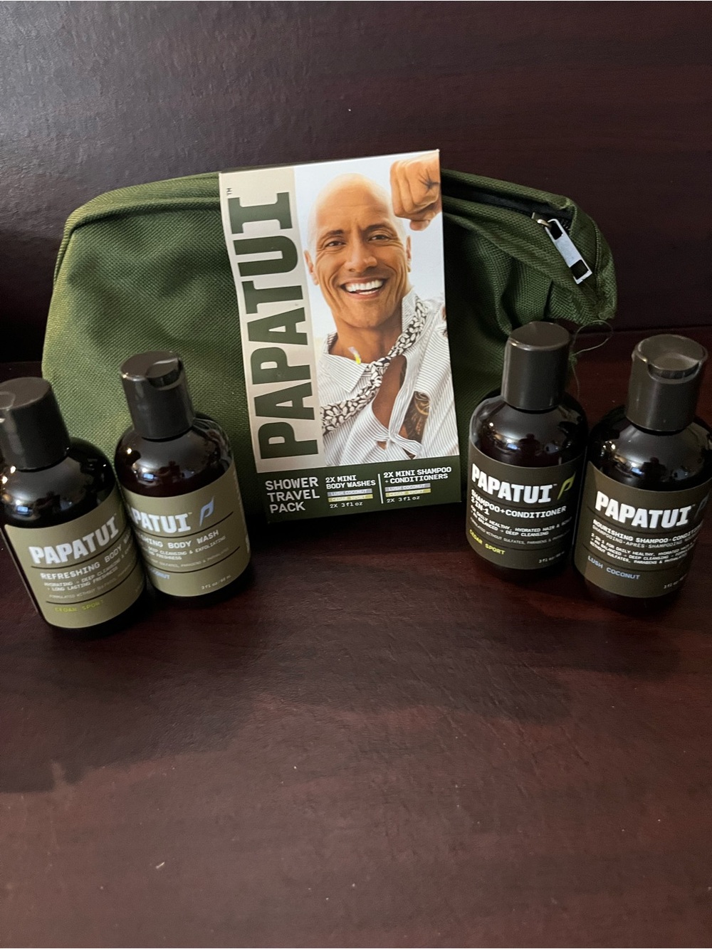 Men’s Grooming Cleanser Travel Set — Olive Green